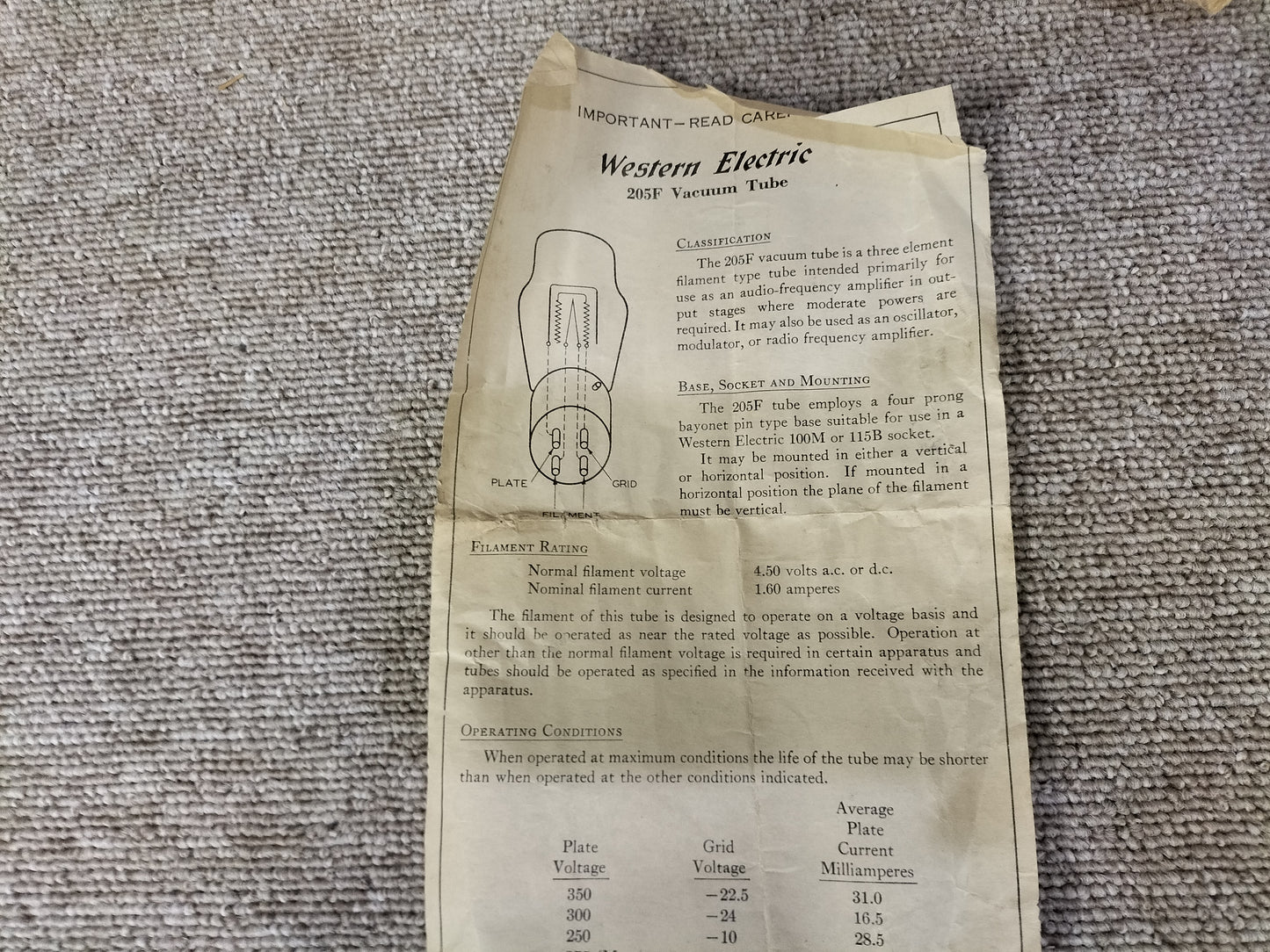 Western Electric ウェスタンエレクトリック 262B 2本 真空管 23042503