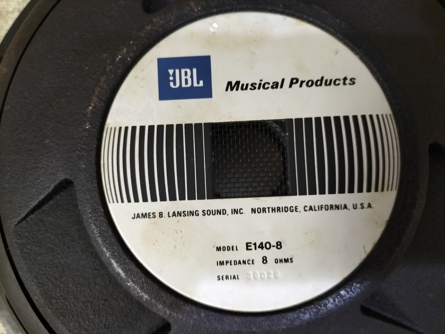 JBL ジェービーエル E140-8 8Ω ウーハーユニット 1本 23060912