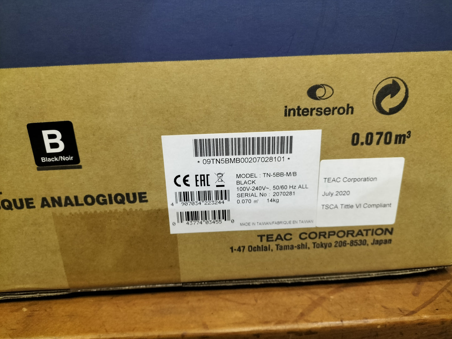 新品未使用品 TEAC ティアック TN-5BB ターンテーブル 22120909