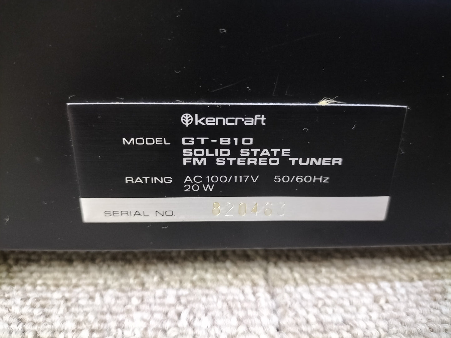 現状　KENCRAFT　ケンクラフト　GT-810　チューナー   23061406