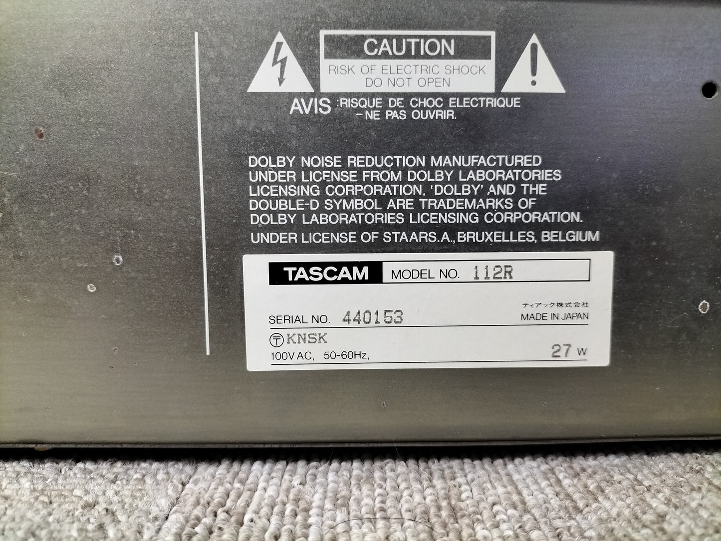 ジャンク　TASCAM　タスカム　112R　カセットテープデッキ   24052202