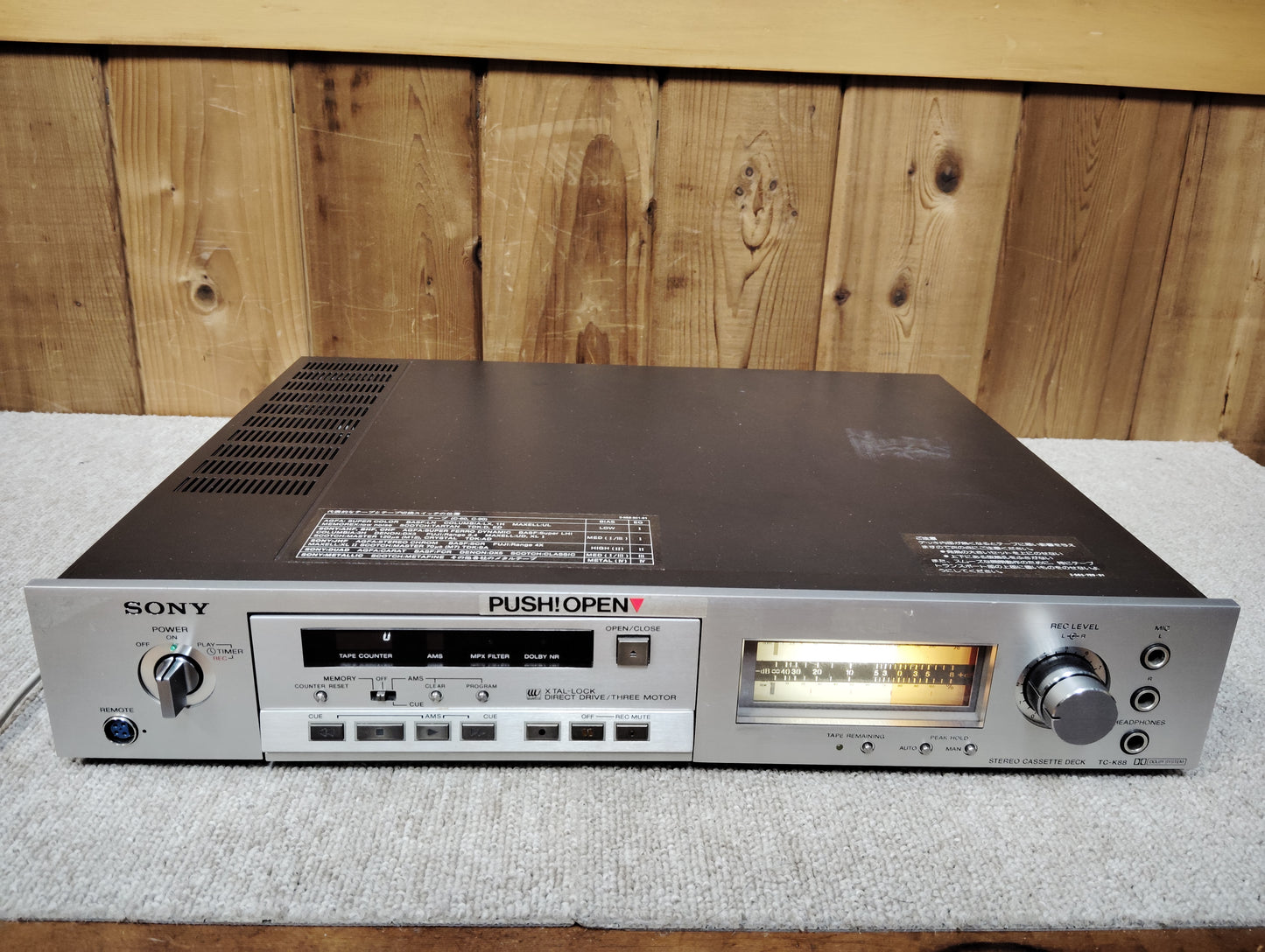 ジャンク　SONY　ソニー　TC-K88　ステレオカセットテープ   25031701