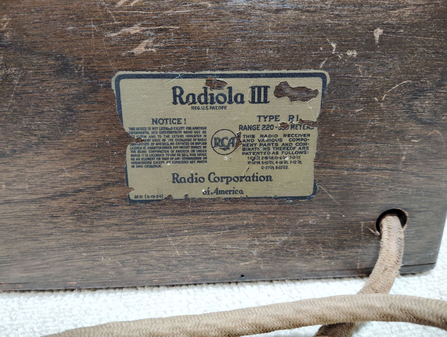 現状品　RCA　アールシーエー　Radiola III　真空管ラジオ　2台   F260653