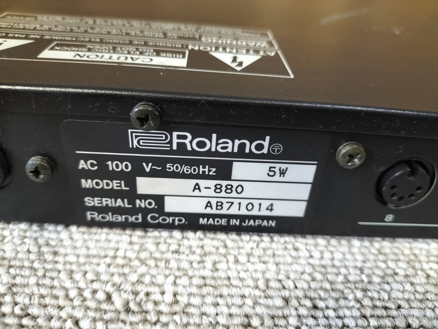 Roland　ローランド　A-880　　MIDIパッチ　22110202
