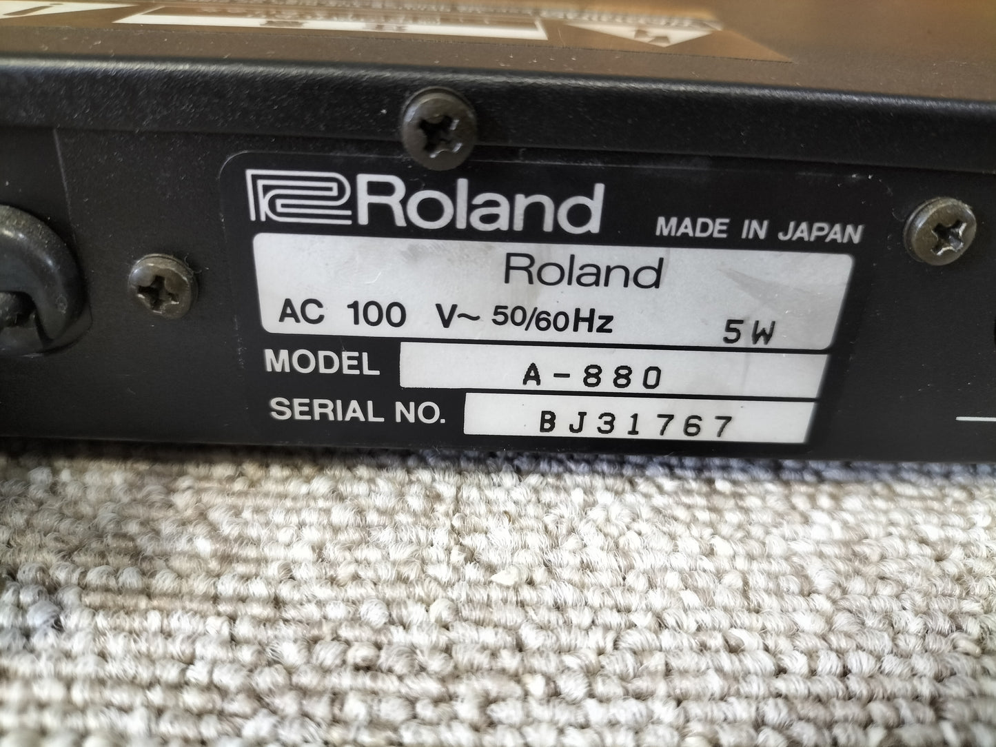 Roland　ローランド　A-880　MIDIパッチ　22110203